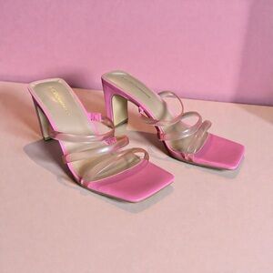 BCBGeneration Pink Strappy Heels